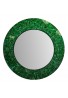  DecorShore 24" Traditional Glass Mosaic Mirror, wall mirror, decorative wall mirror (Emerald Green Metallic) 