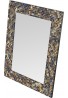 18"x24" Multi-Colored and Gold Luxe Mosaic Glass Framed Wall Mirror, Handmade Decorative Rectangular Wall Mirror by DecorShore