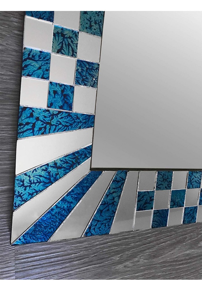 DecorShore South Beach Collection Decorative Wall Mirrors with Colorful Glass Mosaic Tiles