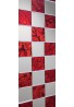 DecorShore South Beach Collection Red Decorative Wall Mirrors with Colorful Glass Mosaic Tiles