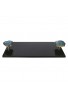 DecorShore Luxe Designs 16x9 Large Decorative Genuine Black Marble Granite Tray with Authentic Blue Agate Slice Handles