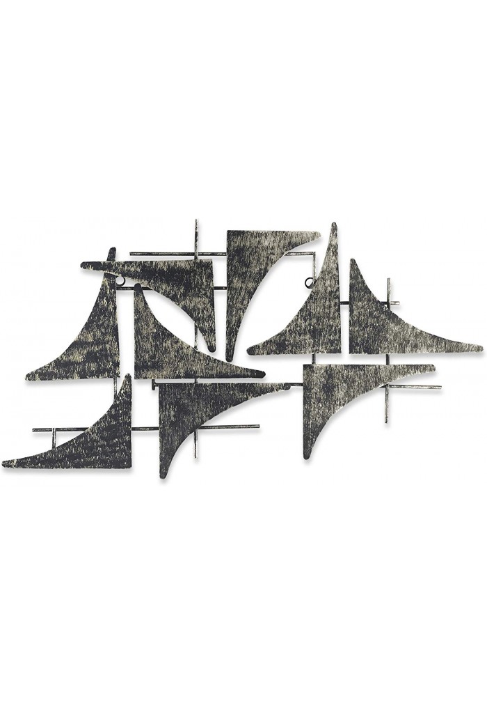Handcrafted Nautical Sails Abstract Metal Wall Sculpture, Wall Decor Home Accent - Galvanized Iron Sheet Metal Art