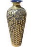 DecorShore Bella Palacio Decorative Mosaic Vase - Home Decor Metal Floor Vase with Glass Mosaic in Navy Blue & Gold