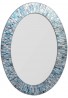 DecorShore Bohemian Rhapsody Coastal Blues Mosaic Mirror in Oval Shape Decorative Spectrum Hanging Wall Mirror