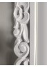 DecorShore 30 x 24 in Genuine Hand-Carved Mango Wood Rectangular Wall Mirror Vintage Scroll Pattern Carving in White Finish