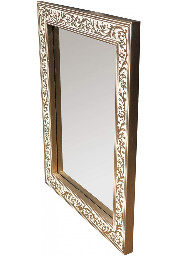 Large Antique Style Gold Wall Mounted Rectangle Wood Mirror 4Ft X 3Ft 122x92cm
