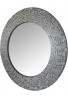DecorShore 24 in. Ceramic Glass Mosaic Decorative Wall Mirror in Cool Gray Colors