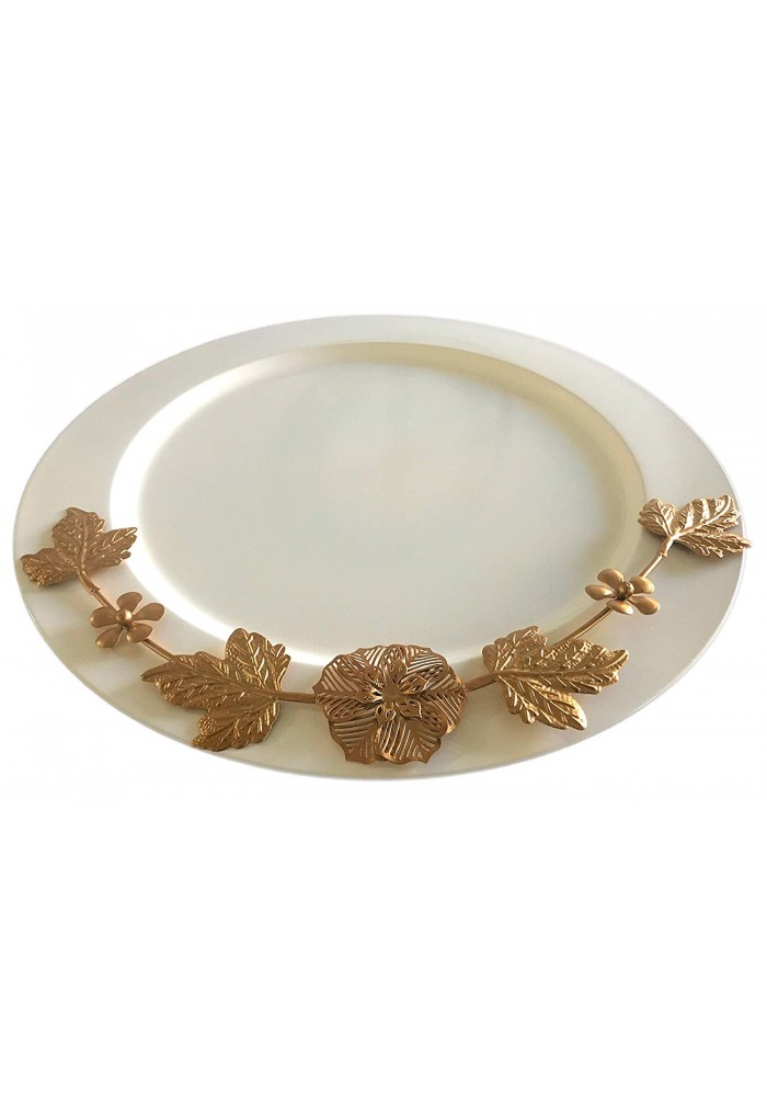 DecorShore Set of 2 Elegant Charger Plates, 13 Inch Service Plates, Tableware Accent & Decorative Plates