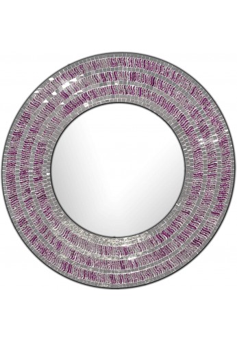 DecorShore 24 Inch Round Wall Mirror Decorative Glass Mosaic Bathroom Mirror