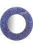 DecorShore 24 Inch Round Wall Mirror Decorative Glass Mosaic Bathroom Mirror in Blue Purple