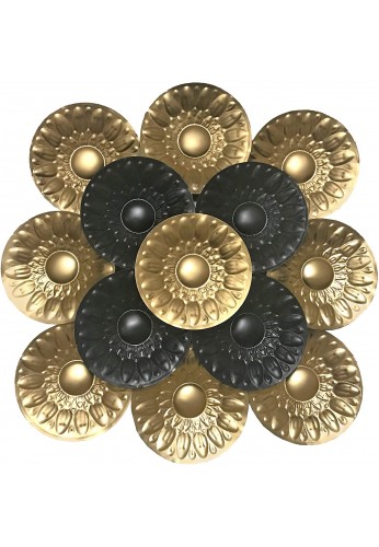 DecorShore Contemporary Large Metal Wall Art in Black & Gold for Wall Decor