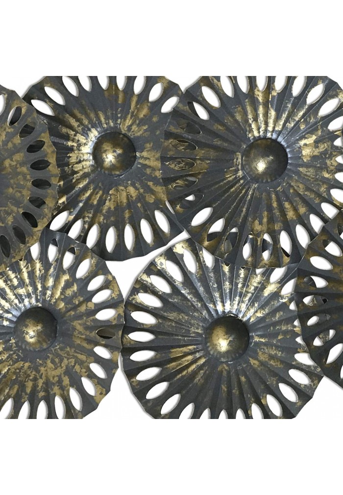 DecorShore Contemporary Extra Large Metal Wall Art in Gold & Gray Abstract Metal Decorative Wall Art