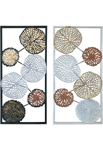DecorShore Colorful Leaves Metal Wall Art Decorative Large Wall Decor Set Of 2