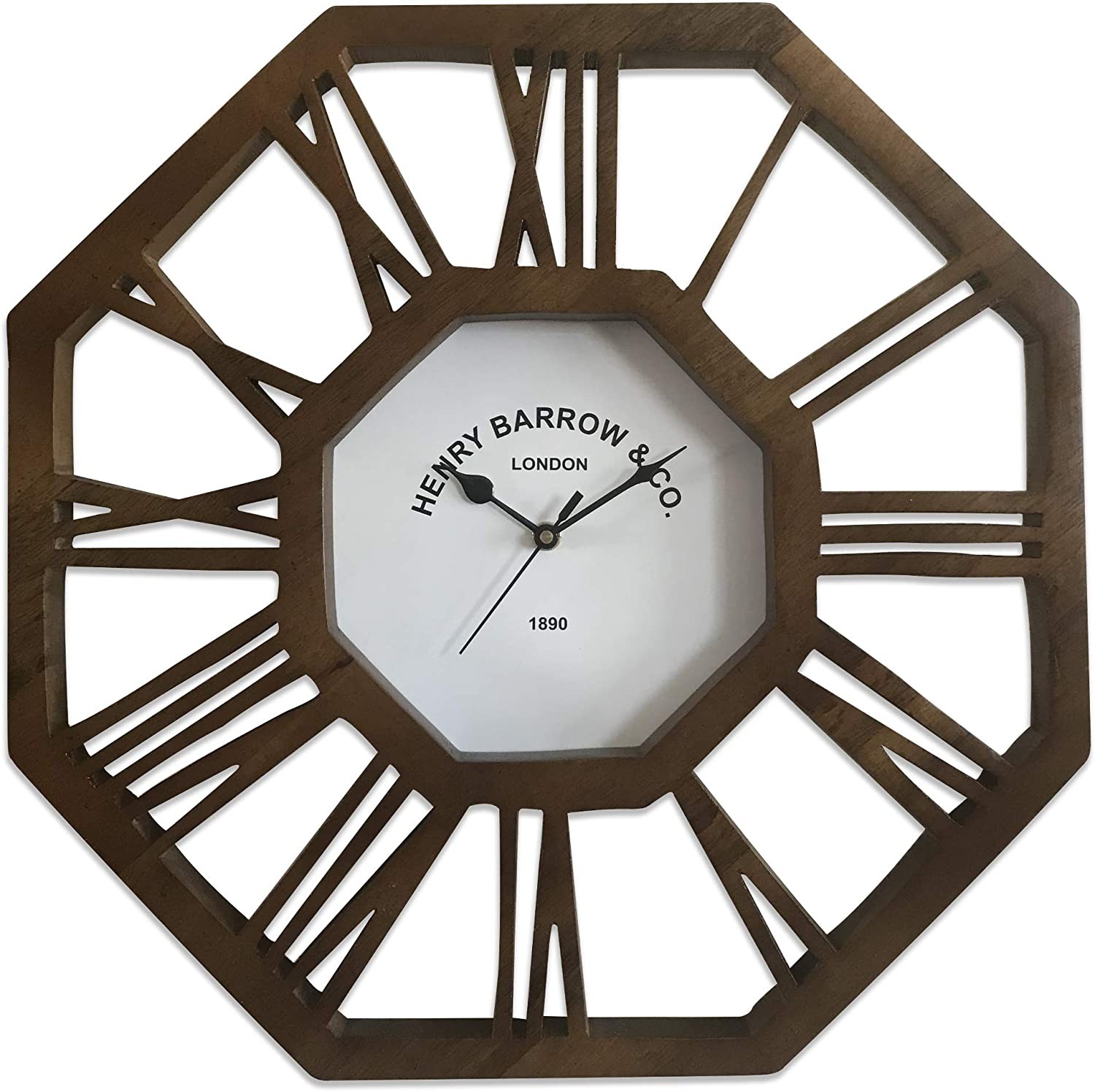 80cm Metal Decorative Wall Clock Battery Powered with Roman Numerals –  Living and Home