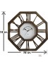 Roman Numeral Wall Clock in Octagon Shape, Silent Decorative Wood Clock