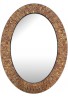 DecorShore Traditional Decorative Mosaic Mirror - 32x24 in Oval Shape Hanging Brown Wall Mirror