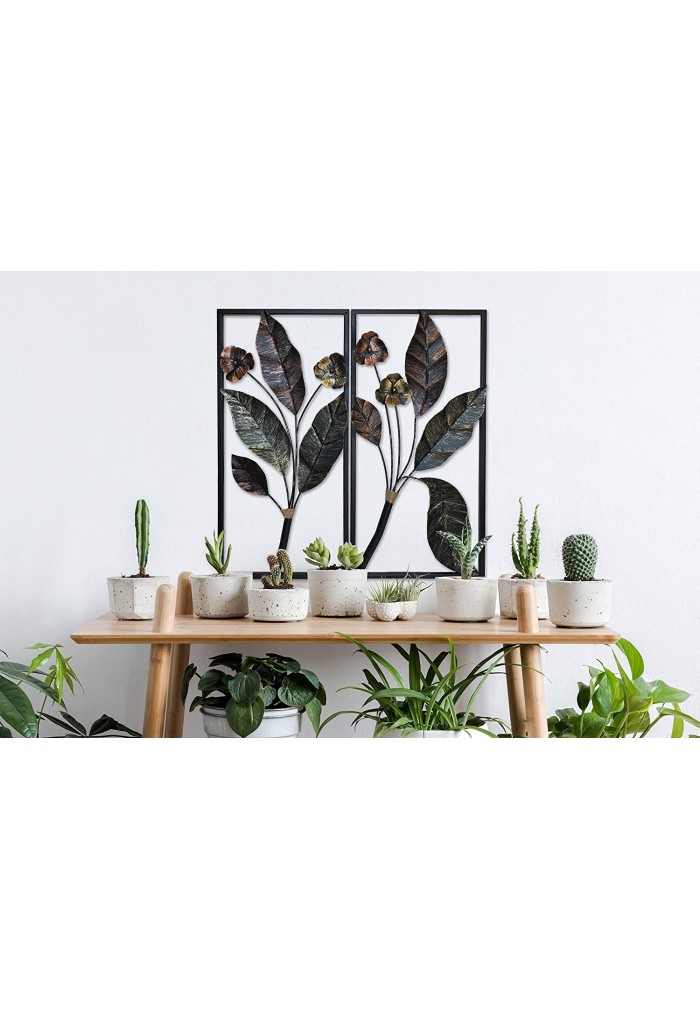 DecorShore Contemporary Floral Leaf large Metal Decorative Wall Art For Wall Decor & Nature Decorations
