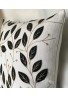 Zara 18 inch Artisan Crafted Decorative Throw Pillow Cushion Cover - White Cotton Jute Leaf Pattern