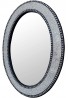 Decorative Wall Mirror, Oval Frame Colorful Crackled Glass Mosaic Mirror in Jewel Tone Colors (Silver)