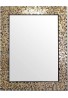 30" Multi-Colored & Gold, Luxe Mosaic Glass Framed Wall Mirror & Decorative Embossed Mosaic Rectangular Vanity Mirror