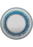 Decorative Wall Mirror Mosaic 24" Round Handcrafted Wall Art in Shades of Ocean Blue & Aqua Colorful Glass Tile