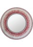 Decorative Wall Mirror Mosaic 24" Round Wall Art in Shades of Bright Red & Silver Glitter Colorful Glass Tile Décor for Home