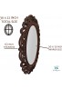 DecorShore 30x22" Handcrafted Real Wood Carved Traditional Home Decor Solid Wooden Mirror in shades of Brown
