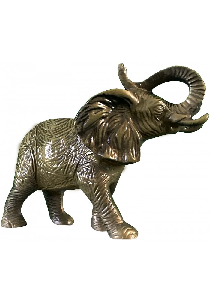 African Elephant Metal Statuette