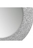 DecorShore 20" Jewel Tone Accent Mirror, Round Decorative Wall Mirror Embossed Glass Mosaic Tile Frame (Silver Topaz)