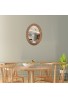 DecorShore 32x24 in Oval Shape Hanging Brown Wall Mirror