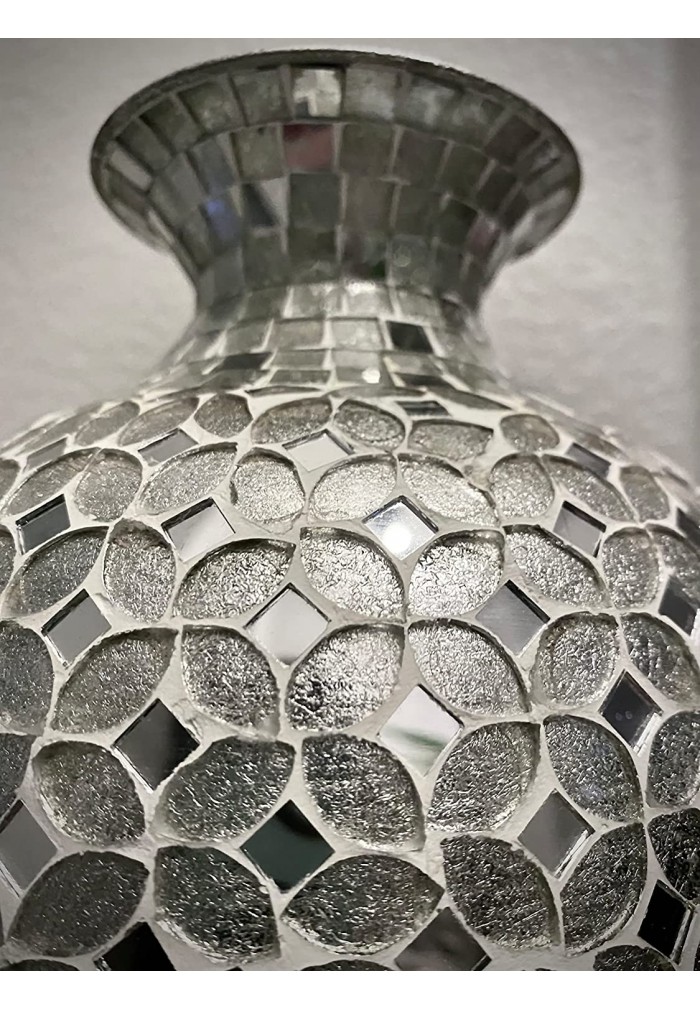 DecorShore Silver tall Floor vase