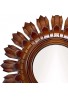 DecorShore 24 Handcrafted Traditional Home Décor Solid Wooden Sun Shape Framed Mirror in Brown