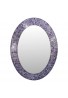 DecorShore Traditional Decorative Mosaic Mirror - 32x24 in Oval Shape Hanging Purple Wall Mirror