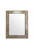 30" Multi-Colored & Gold, Luxe Mosaic Glass Framed Wall Mirror & Decorative Embossed Mosaic Rectangular Vanity Mirror