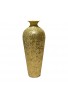 DecorShore Bella Palacio Gold Vase with Crackled Glass Mosaic -Artisan Metal Accent Vase