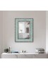 DecorShore 24 x 18 Crackled Glass Framed Rectangular Decorative Mosaic Wall Mirror, Accent Mirror-Mint Green