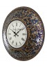 DecorShore 24" Fired Gold Mosaic Wall Clock, Decorative Round Wall Clock