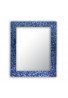 DecorShore 30" x 24" Lapis Blue Glass Mosaic Tile Framed Decorative Rectangular Wall Mirror, Handmade Eclectic Accent Mirror, Unique Vanity Mirror 