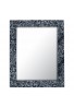 Glass Mosaic Framed Decorative Wall Mirror (Sharkskin Silver)
