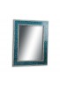 Crackled Glass Decorative Wall Mirror -Mosaic Glass Wall Mirror, Vanity Mirror, Glamorous (Turquoise)