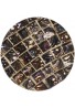 DecorShore 20" Jewel Tone Accent Mirror, Round Decorative Wall Mirror Embossed Glass Mosaic Tile Frame (Fired Gold)