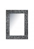 DecorShore 24"x18" Mosaic Wall Mirror, Jewel Tone Accent Mirror, Rectangular Decorative Tile Frame in Black Onyx Hues