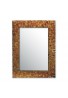 DecorShore 24"x18" Mosaic Wall Mirror, Jewel Tone Accent Mirror, Rectangular Decorative with Tile Frame in Sunstone Brown Hues