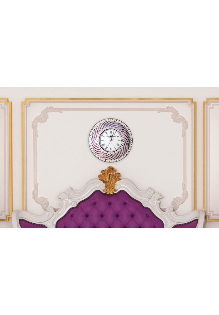 DecorShore Purple & Silver Hanging Wall Clock