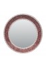 24” Rose Gold/Blush Framed Round Crackled Glass Mosaic Decorative Accent Wall Mirror