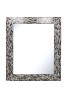 Multi-Colored and Silver 30" X 24" Luxe Mosaic Glass Framed Wall Mirror, Handmade Decorative Embossed Rectangular Vanity/Accent Mirror