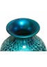 DecorShore Andalusian Vase -Sparkling Metal Vase with Moorish Floral Pattern Glass Mosaic Inlay, 20 in. Decorative Vase, Designer Vase (Turquoise)
