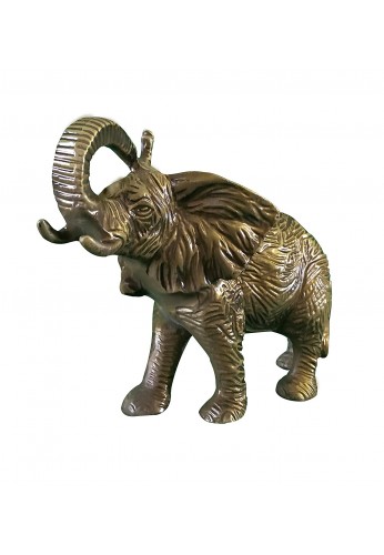 African Elephant Metal Statuette, Handcrafted Decorative Animal Sculpture, Aluminum Decorative Statue 
