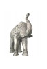 Asian Elephant Antique Ivory Patina Metal Statue