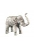 Asian Elephant Antique Ivory Patina Metal Statue, Handcrafted Decorative Animal Sculpture Tabletop Décor